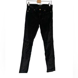 7 For All Mankind Black Velvet Skinny Pants